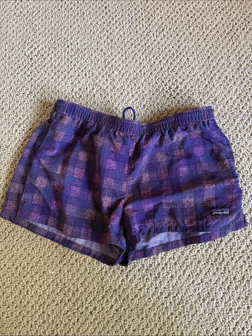 Girl’s Patagonia Purple Plaid Baggies Shorts